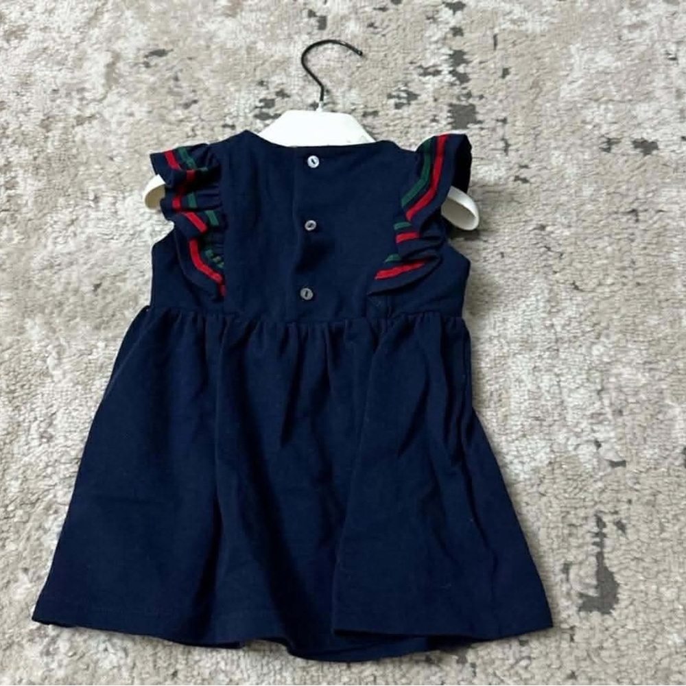 Baby girl Gucci Navy Dress with Bow - Picture 2 of 5